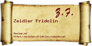 Zeidler Fridolin névjegykártya